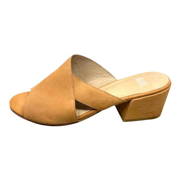 Eileen Fisher Haven Sandy Brown Tumbled Nubuck Slide - Picture 5 of 10